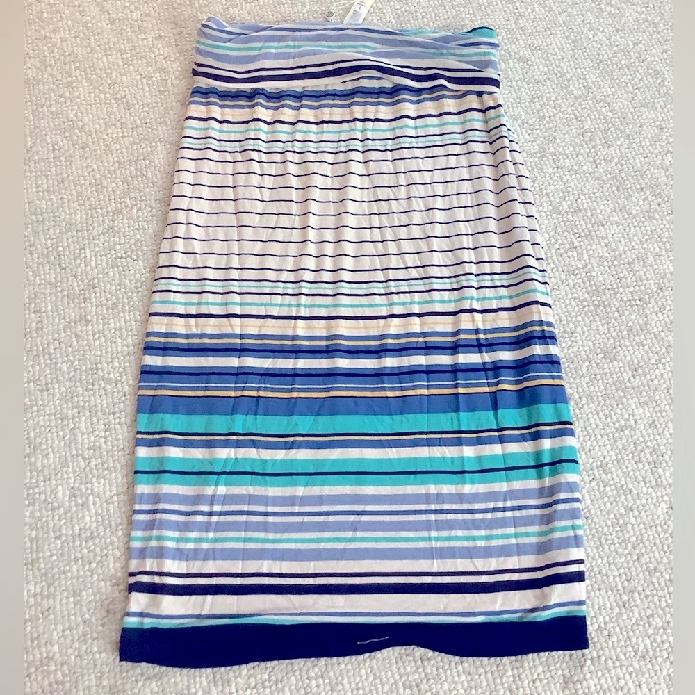 NWT Max Studio Striped Bodycon Pencil Skirt Soft Stretchy L